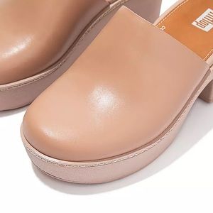Fitflop Pilar Leather Slide Platforms Sale - Black Womens Platform Sandals